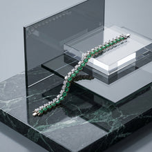 Emerald Diamond Dual Line Tennis Bracelet