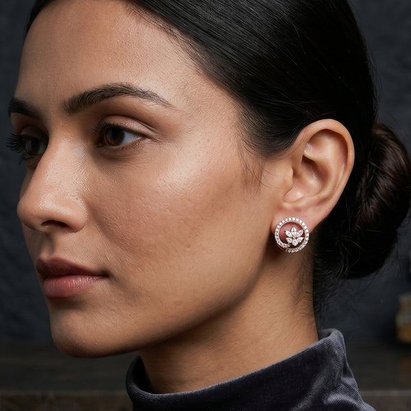 Floral Halo Spark Stud Earrings