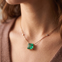 Rectangle Emerald Pendant with chain