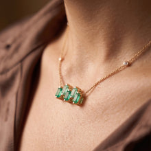 Shades of Green Lab-grown Emerald Neckpiece