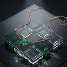 Rectangle Emerald Pendant with chain