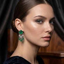 Emerald Cascade Statement Earrings