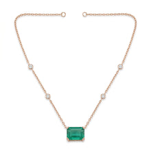 Rectangle Emerald Pendant with chain