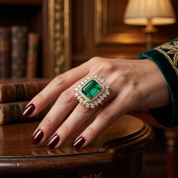 Royal Verde Emerald Diamond Ring
