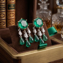 Emerald Cascade Statement Earrings
