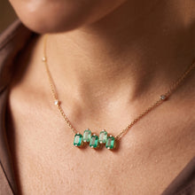 Shades of Green Lab-grown Emerald Neckpiece