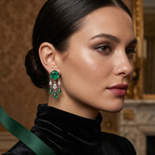 Emerald Cascade Statement Earrings