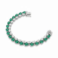 Emerald Diamond Dual Line Tennis Bracelet