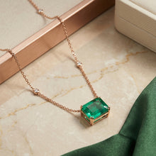 Rectangle Emerald Pendant with chain