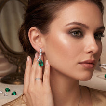 Emerald Pear & Diamond Earrings