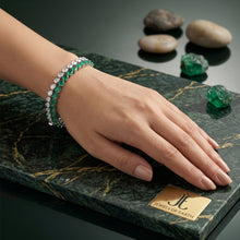 Emerald Diamond Dual Line Tennis Bracelet