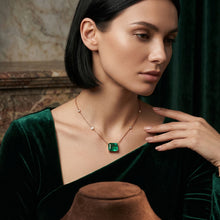 Rectangle Emerald Pendant with chain