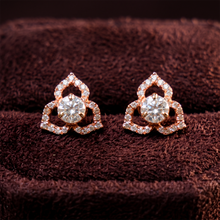 Rose Gold Crystal Vine Stud Earrings