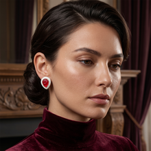 Ruby Petal Dewdrop Studs