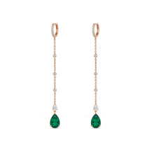 Emerald Cascade Chain Earrings