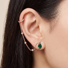 Emerald Cascade Chain Earrings