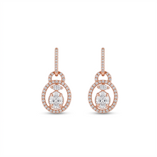 Rose Gold Halo Drop Earrings