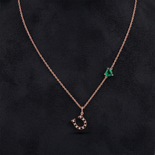 Emerald Charm horse shoe Pendant Necklace