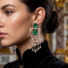 Regal Emerald Convertible Chandelier Earrings