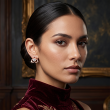 Rose Gold Crystal Vine Stud Earrings