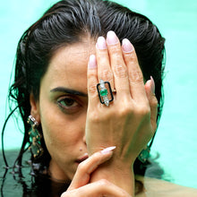 Emerald Halo Ring